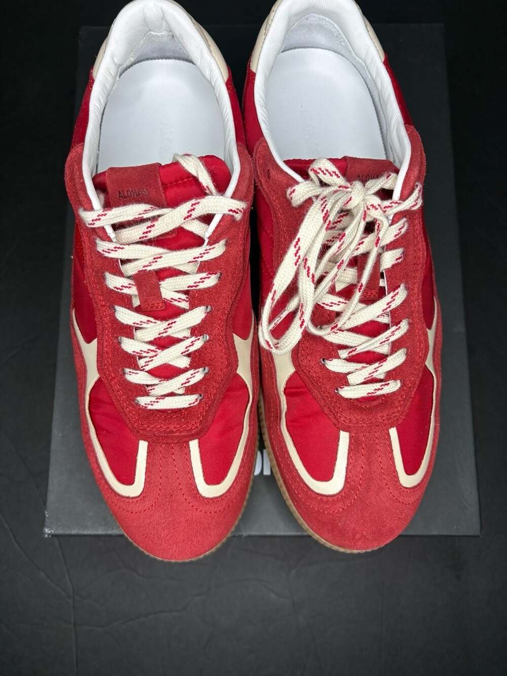 ALOHAS Tb.490 Rife Suede and Nylon Lace-Up Sneakers in Red